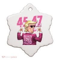 Funny Trump 45 47 Bubble Pin.K Qr Dancing Code Ceramic Ornament thumb 0