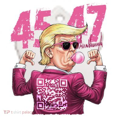 Funny Trump 45 47 Bubble Pin.K Qr Dancing Code Ceramic Ornament