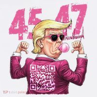 Funny Trump 45 47 Bubble Pin.K Qr Dancing Code Comfort Colors Garment-Dyed Hooded Sweatshirt thumb 2