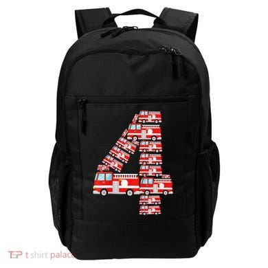 Fire Truck 4th Birthday 4 Year Old Firefighter Backpack