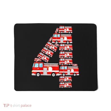 Fire Truck 4th Birthday 4 Year Old Firefighter Mousepad