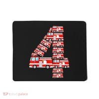 Fire Truck 4th Birthday 4 Year Old Firefighter Mousepad thumb 0