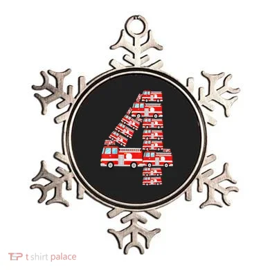 Fire Truck 4th Birthday 4 Year Old Firefighter Ornament