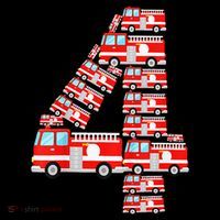 Fire Truck 4th Birthday 4 Year Old Firefighter Ornament thumb 1