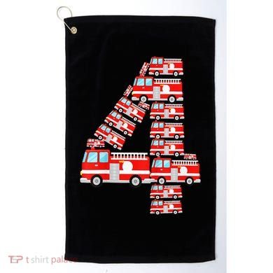 Fire Truck 4th Birthday 4 Year Old Firefighter Golf Towel