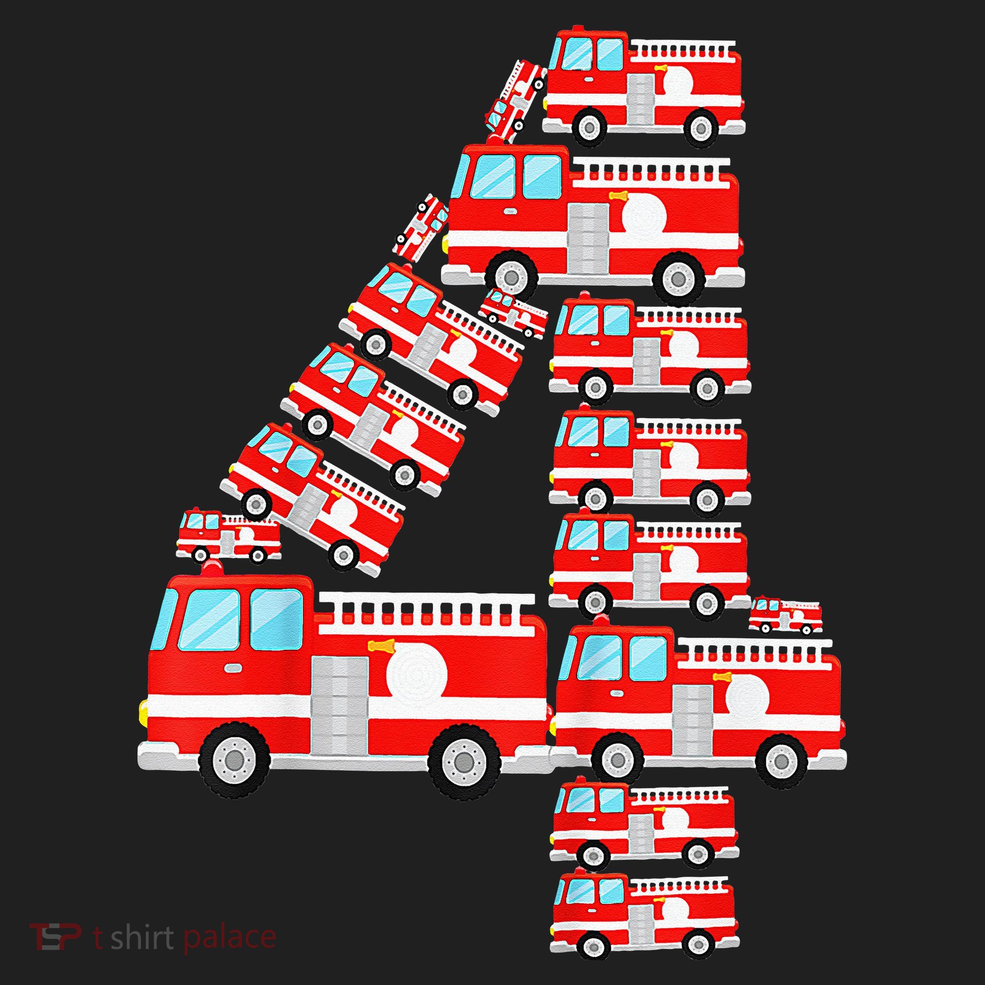 Fire Truck 4th Birthday 4 Year Old Firefighter Golf Towel