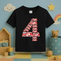 Fire Truck 4th Birthday 4 Year Old Firefighter Toddler T-Shirt thumb 3
