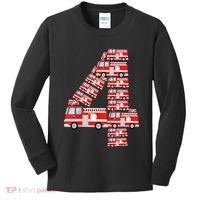 Fire Truck 4th Birthday 4 Year Old Firefighter Kids Long Sleeve Shirt thumb 0
