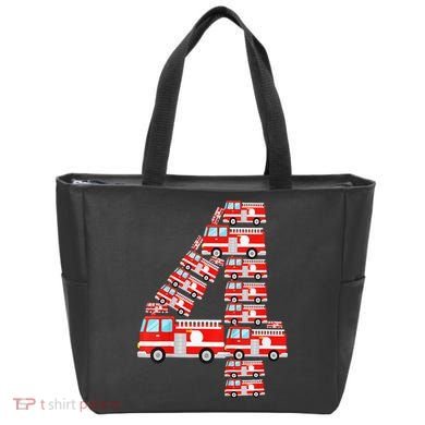 Fire Truck 4th Birthday 4 Year Old Firefighter Tote Bag