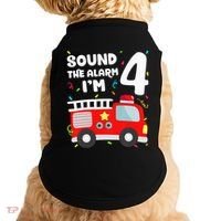 Fire Truck 4th Birthday Firefighter 4 Year Old Doggie Tank thumb 0
