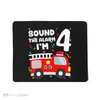 Fire Truck 4th Birthday Firefighter 4 Year Old Mousepad thumb 0