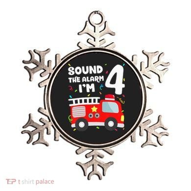 Fire Truck 4th Birthday Firefighter 4 Year Old Ornament