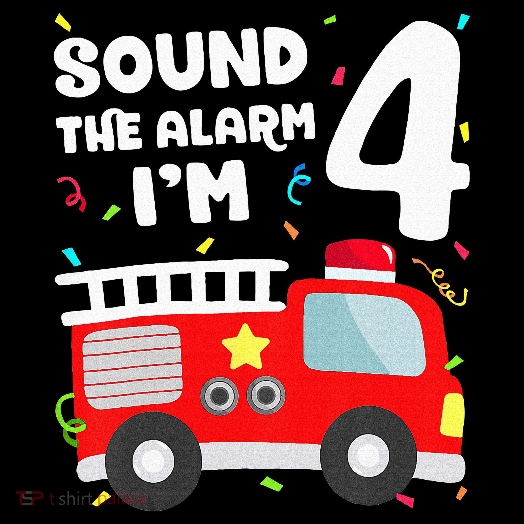 Fire Truck 4th Birthday Firefighter 4 Year Old Ornament
