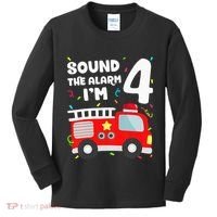 Fire Truck 4th Birthday Firefighter 4 Year Old Kids Long Sleeve Shirt thumb 0