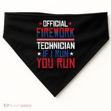 Firework Technician 4th Of July Funny USA Pyrotechnician USA-Made Doggie Bandana
