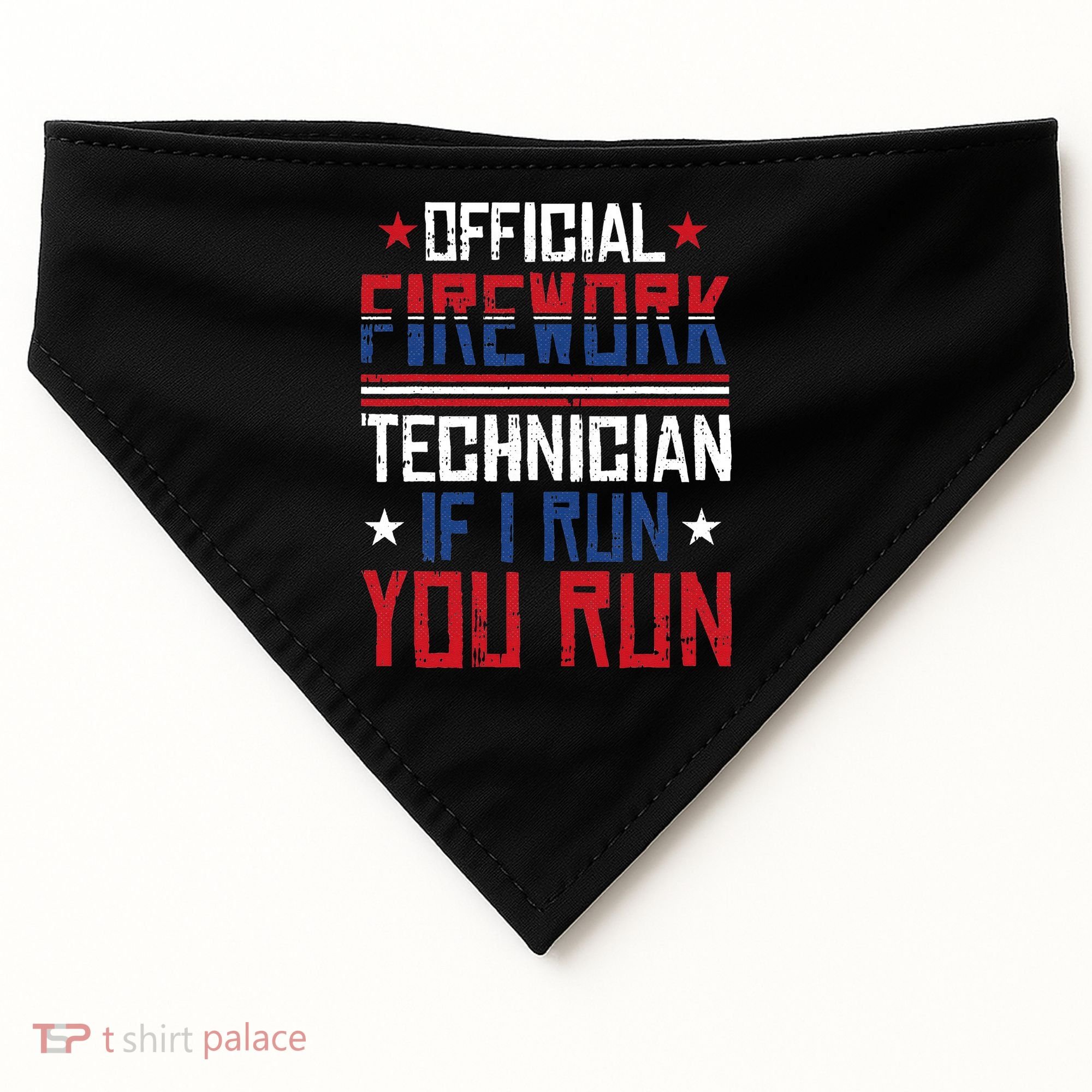 Firework Technician 4th Of July Funny USA Pyrotechnician USA-Made Doggie Bandana