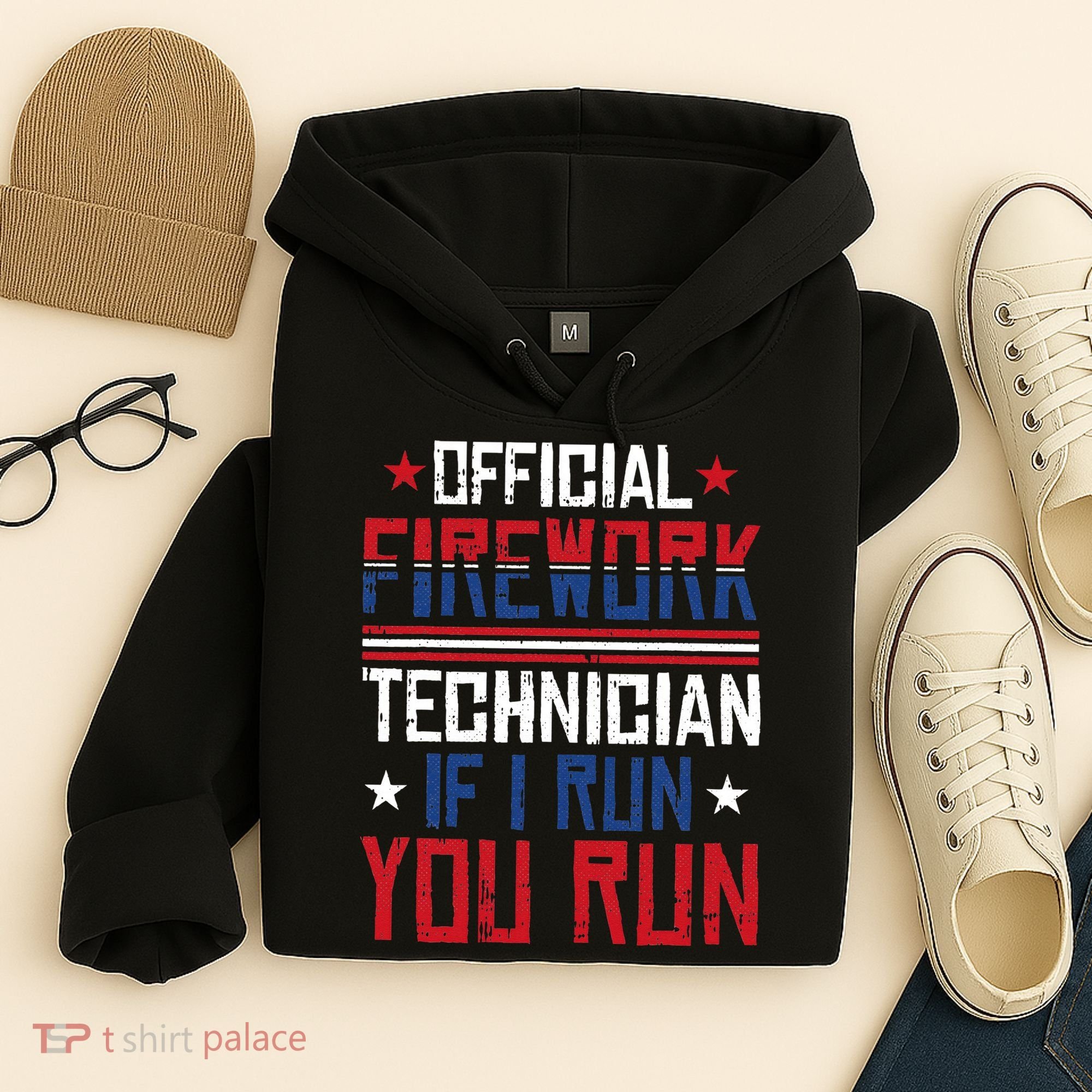 Firework Technician 4th Of July Funny USA Pyrotechnician Hoodie