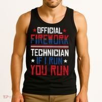 Firework Technician 4th Of July Funny USA Pyrotechnician Tank Top thumb 3