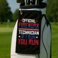 Firework Technician 4th Of July Funny USA Pyrotechnician Golf Towel thumb 2