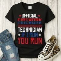 Firework Technician 4th Of July Funny USA Pyrotechnician Women's T-Shirt thumb 3