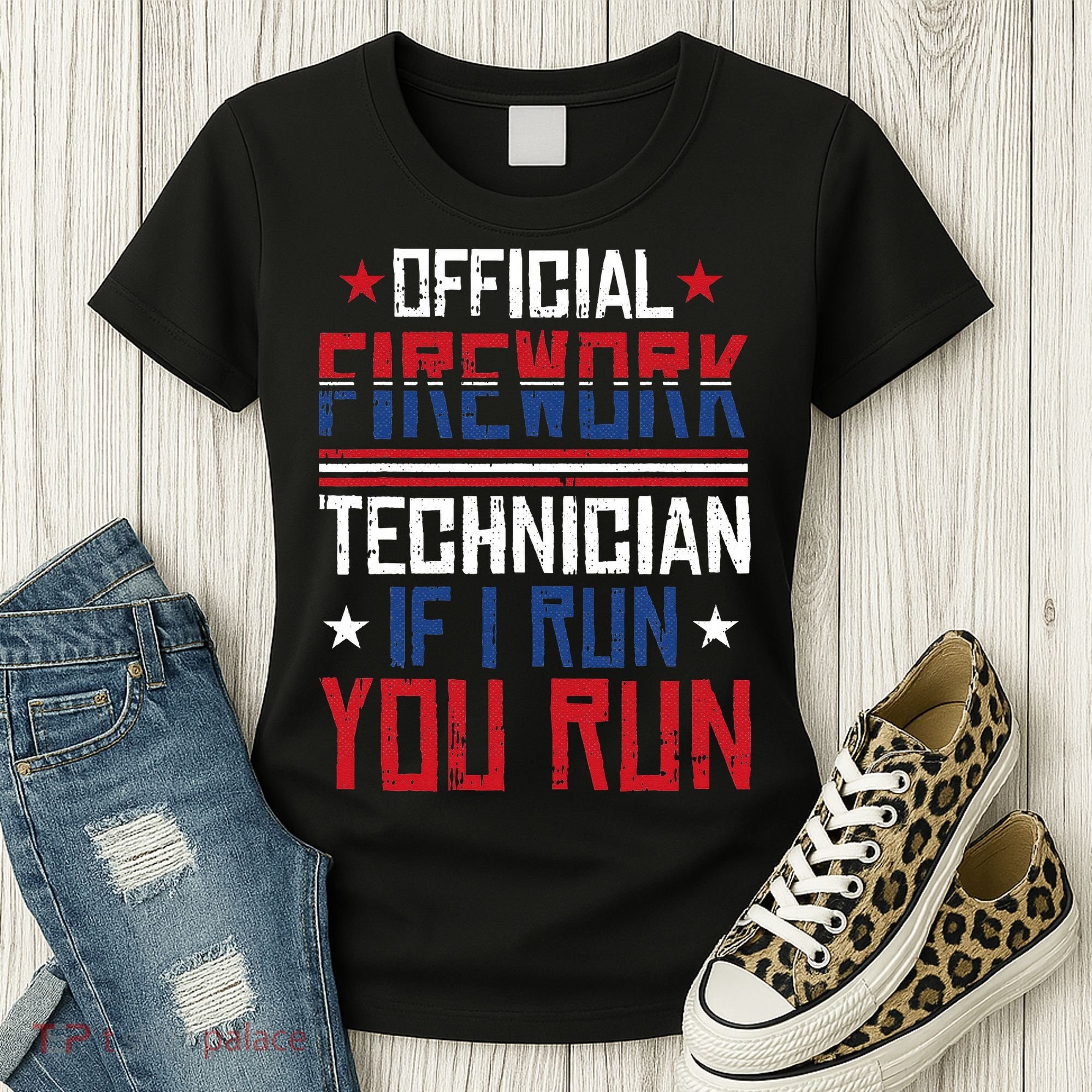 Firework Technician 4th Of July Funny USA Pyrotechnician Women's T-Shirt