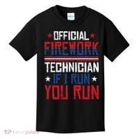 Firework Technician 4th Of July Funny USA Pyrotechnician Kids T-Shirt thumb 0