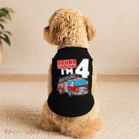 Fire Truck 4 Year Old Firefighter Four 4th Birthday Doggie Tank thumb 2