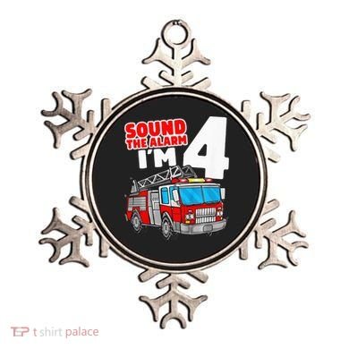 Fire Truck 4 Year Old Firefighter Four 4th Birthday Ornament