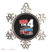 Fire Truck 4 Year Old Firefighter Four 4th Birthday Ornament thumb 0