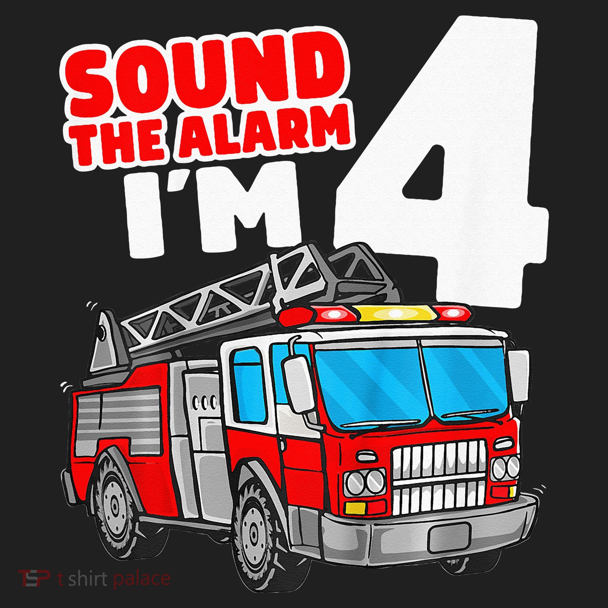 Fire Truck 4 Year Old Firefighter Four 4th Birthday Golf Towel