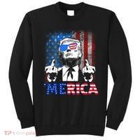 Funny Trump 4th Of July Merica American Flag Sunglasses Sweatshirt thumb 0