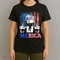 Funny Trump 4th Of July Merica American Flag Sunglasses T-Shirt thumb 4