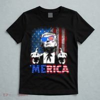 Funny Trump 4th Of July Merica American Flag Sunglasses T-Shirt thumb 5
