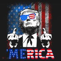 Funny Trump 4th Of July Merica American Flag Sunglasses Coaster thumb 2