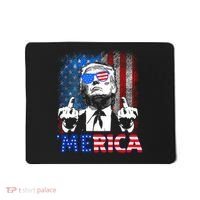 Funny Trump 4th Of July Merica American Flag Sunglasses Mousepad thumb 0