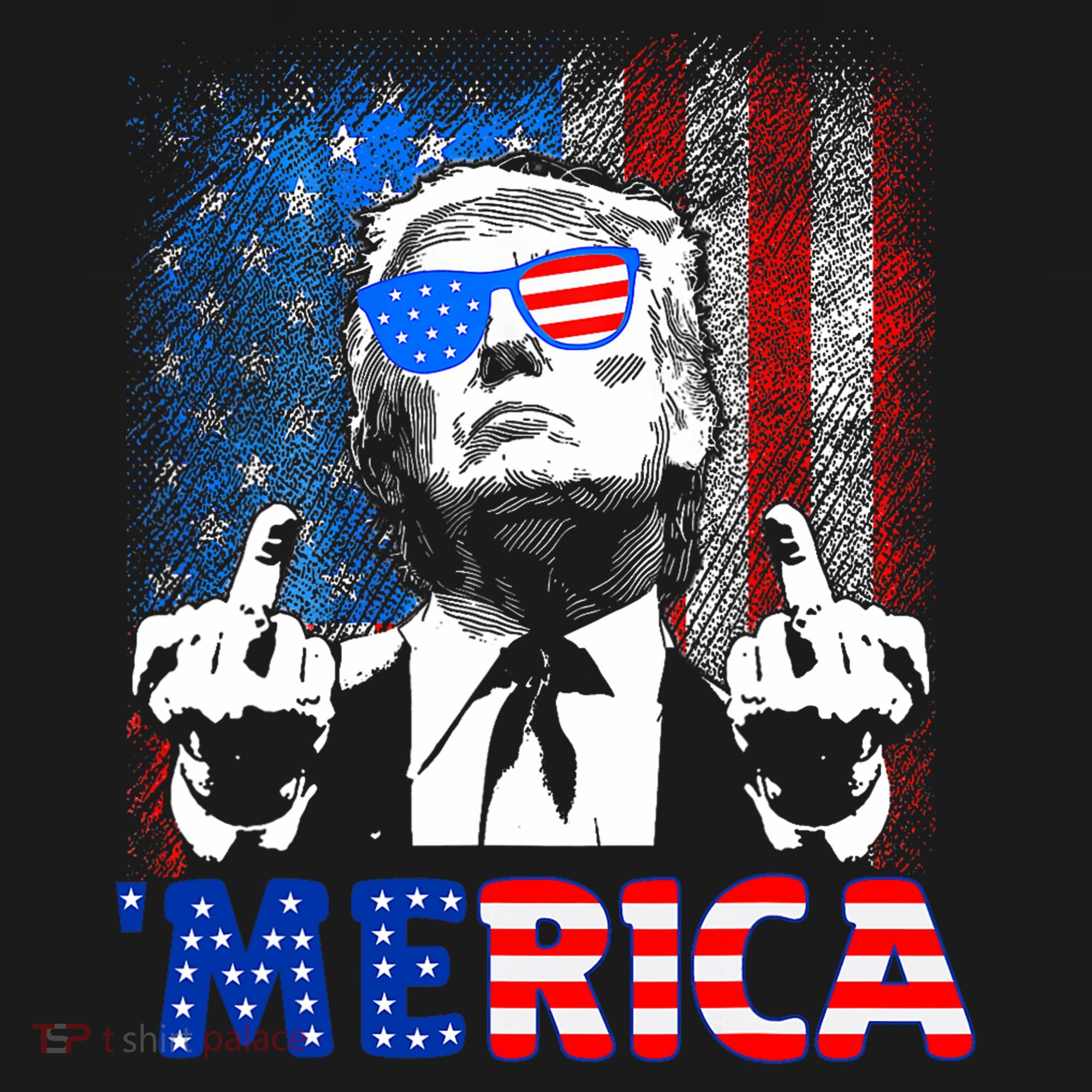 Funny Trump 4th Of July Merica American Flag Sunglasses Mousepad