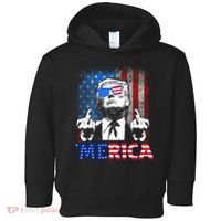 Funny Trump 4th Of July Merica American Flag Sunglasses Toddler Hoodie thumb 0