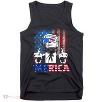 Funny Trump 4th Of July Merica American Flag Sunglasses Tank Top thumb 0
