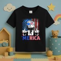 Funny Trump 4th Of July Merica American Flag Sunglasses Toddler T-Shirt thumb 3