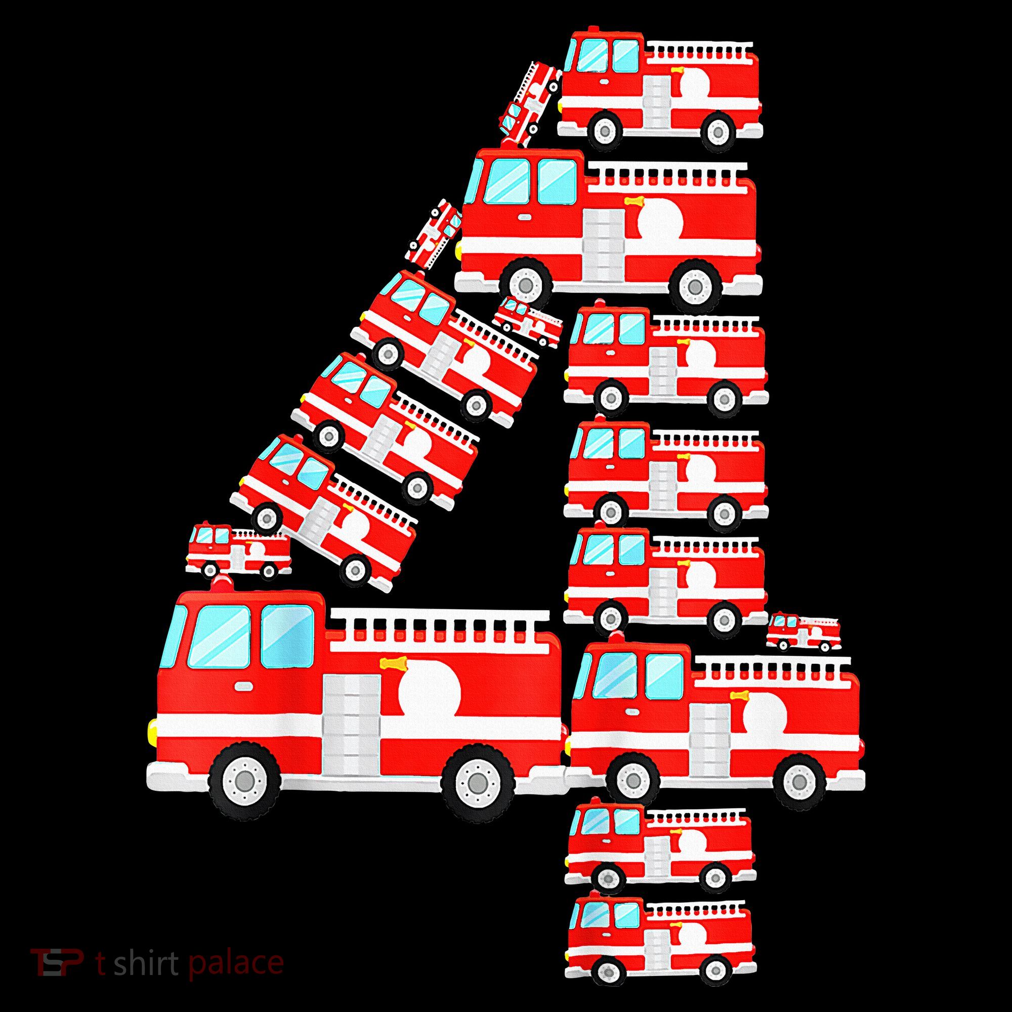 Fire Truck 4th Birthday Boy 4 Year Old Firefighter Mousepad