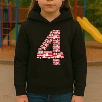 Fire Truck 4th Birthday Boy 4 Year Old Firefighter Kids Hoodie thumb 3