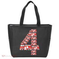 Fire Truck 4th Birthday Boy 4 Year Old Firefighter Tote Bag thumb 0