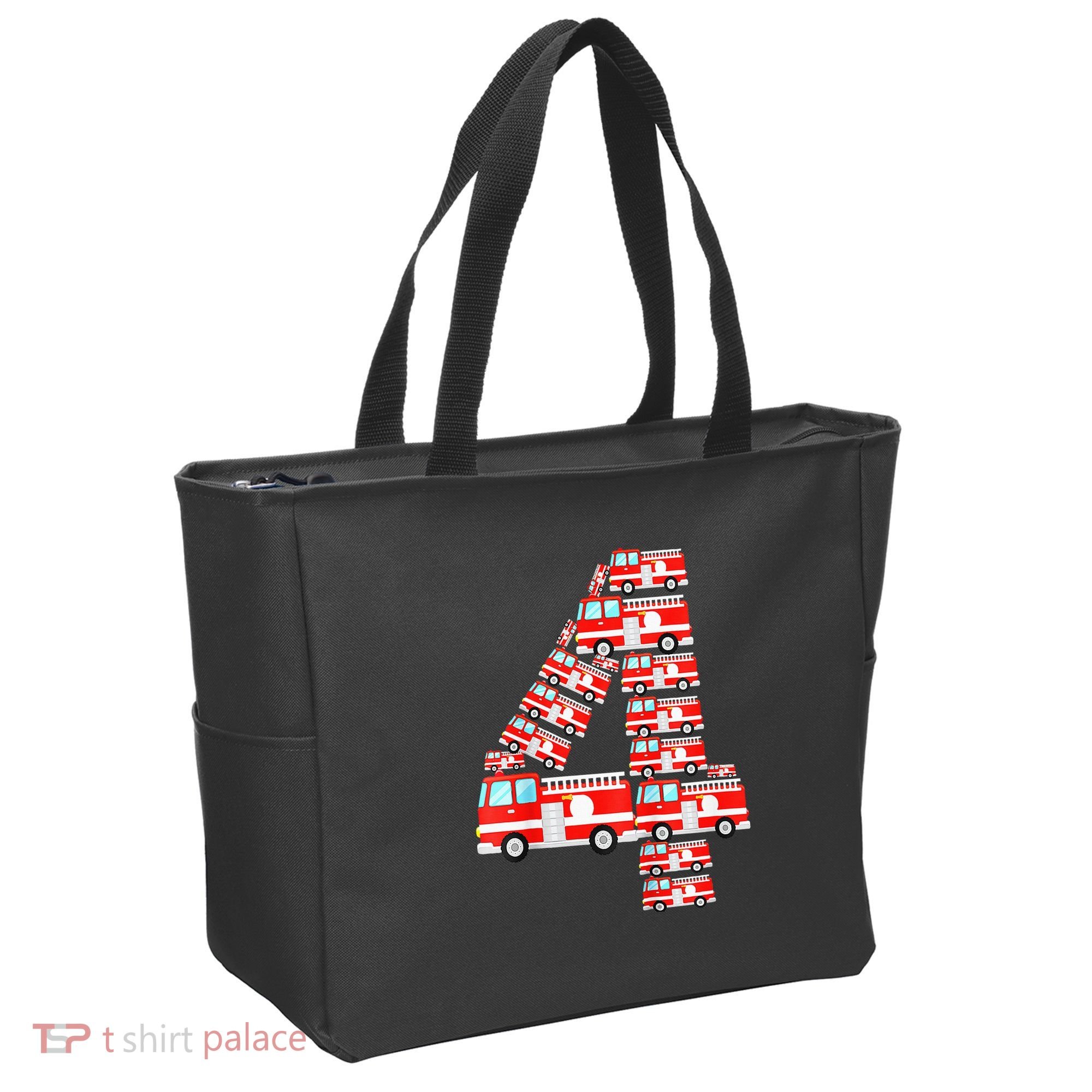 Fire Truck 4th Birthday Boy 4 Year Old Firefighter Tote Bag