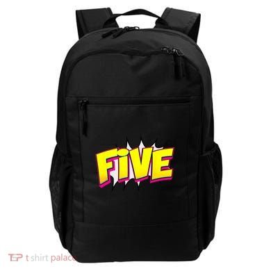 Five Text 5 Year Old Gift 5th Birthday Fifth Boy Backpack
