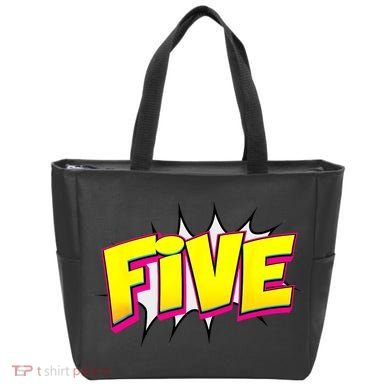 Five Text 5 Year Old Gift 5th Birthday Fifth Boy Tote Bag