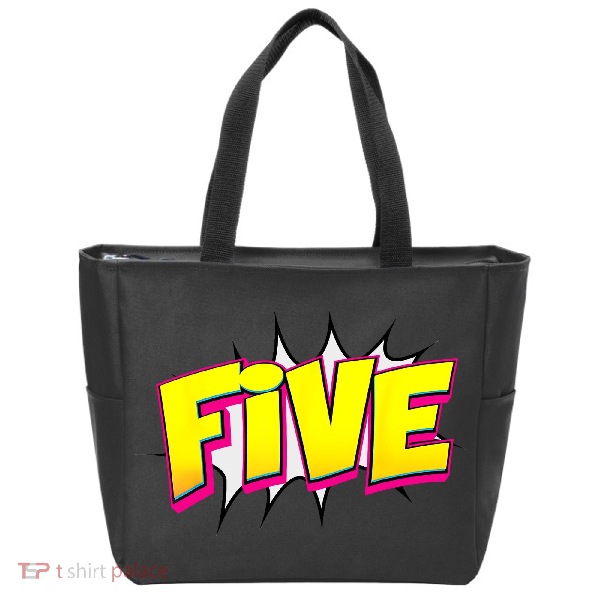 Five Text 5 Year Old Gift 5th Birthday Fifth Boy Tote Bag