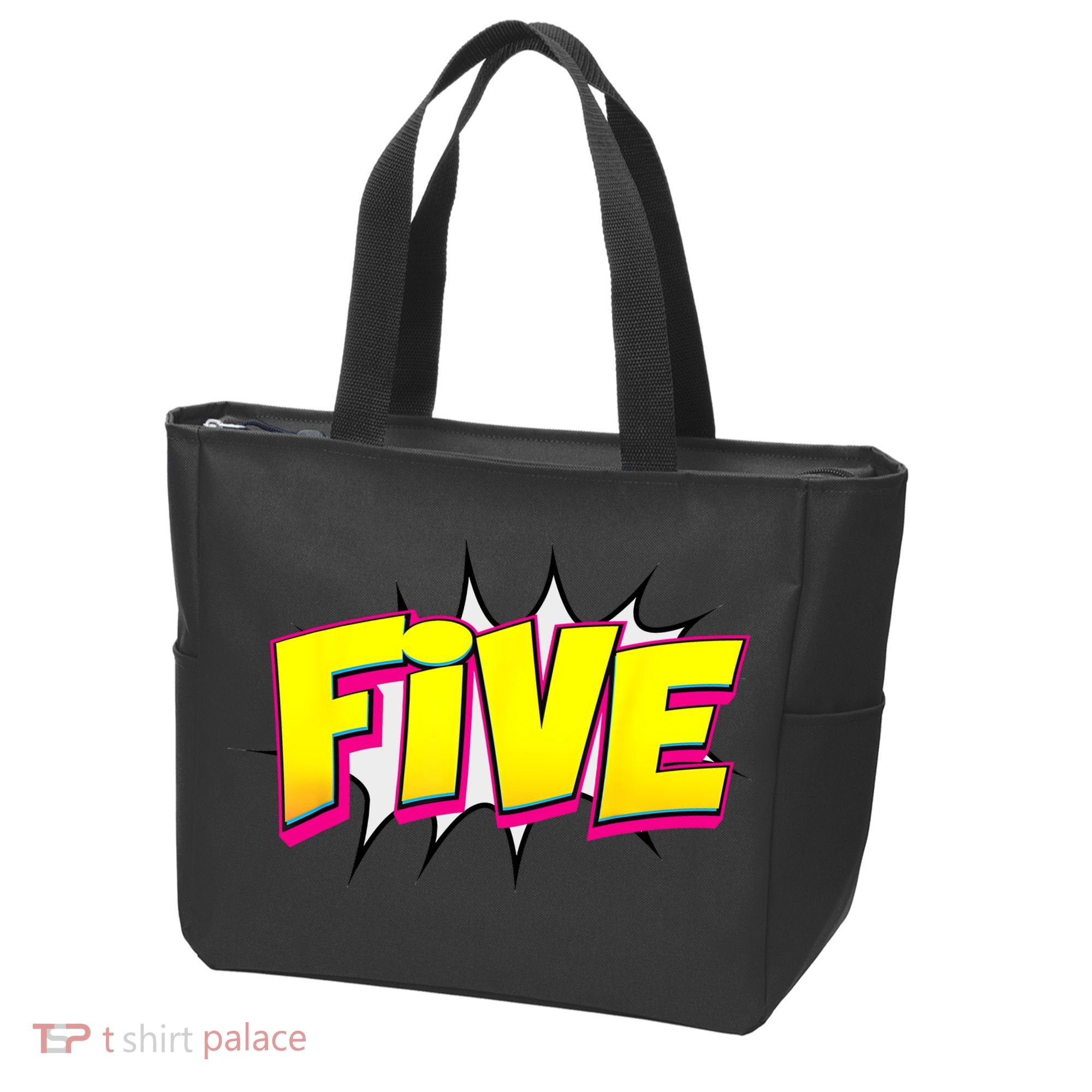 Five Text 5 Year Old Gift 5th Birthday Fifth Boy Tote Bag