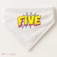 Five Text 5 Year Old Gift 5th Birthday Fifth Boy USA-Made Doggie Bandana thumb 0