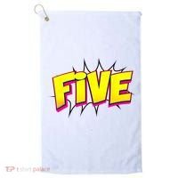 Five Text 5 Year Old Gift 5th Birthday Fifth Boy Golf Towel thumb 0