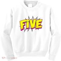 Five Text 5 Year Old Gift 5th Birthday Fifth Boy Kids Sweatshirt thumb 0